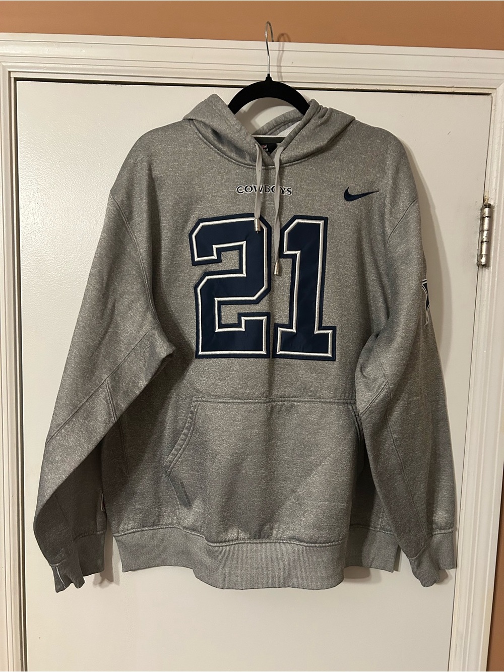 Nike Dallas Cowboys Ezekiel Elliott #21 Therma-FIT Hoodie XXL NFL Gray Pullover